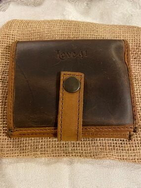 Love 41 Two-Tone Brown Leather bifold wallet